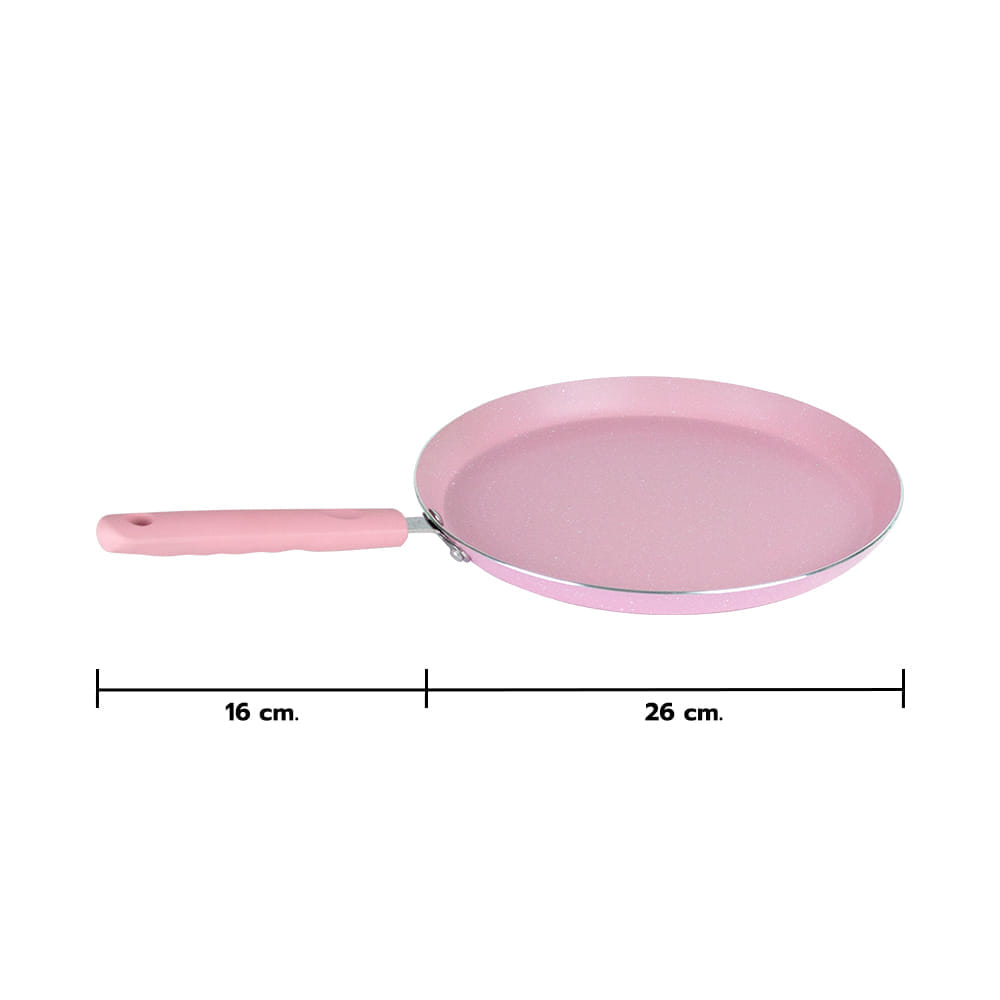 กระทะทำเครป 26 ซม. RRS หนา 2 MM สีชมพู
